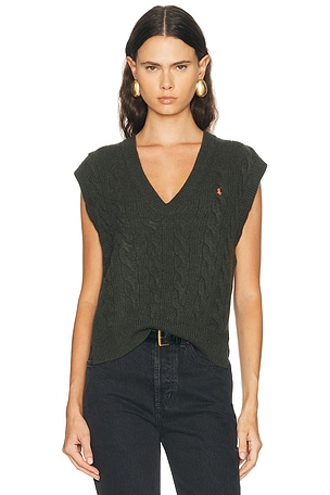 Polo Ralph Lauren V-Neck Sweater Vest in Army