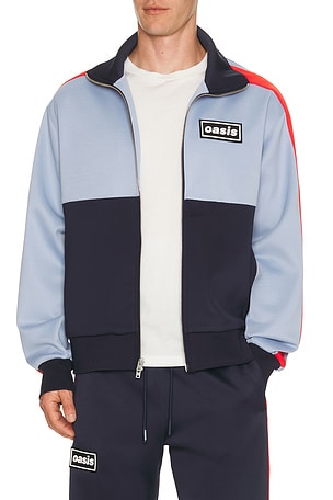 Pleasures x Oasis Forever Track Jacket in Baby Blue
