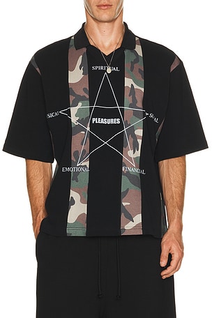 Pleasures Social Rugby Polo in Black