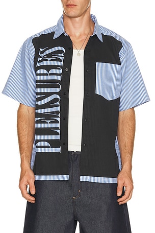 Pleasures Onyx Button Up Shirt in Blue