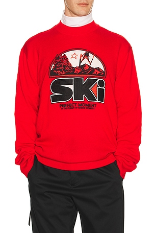 Perfect Moment Adler Crew Neck Sweater in Red