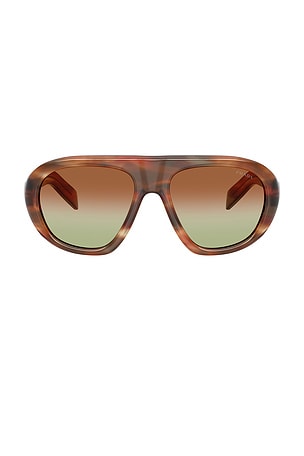 Prada Irregular Sunglasses in Brown