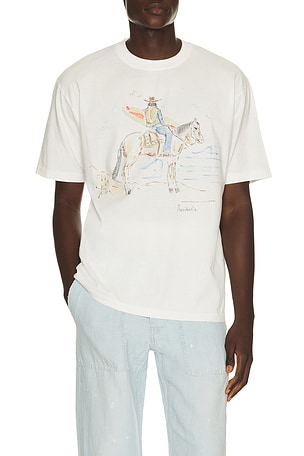 President's Hand Paint Cowboy Tee in White