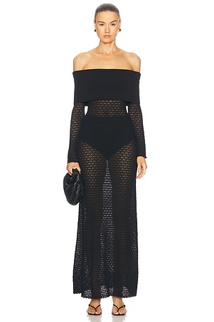 Posse Romy Off The Shoulder Dress in Black