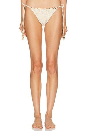 PatBO Lycra Mesh Bikini Bottom in Beige