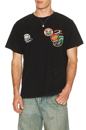 Found Found Whisper Patch Tee in Brown in Black