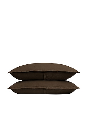 Parachute Linen Sham Set in Brown