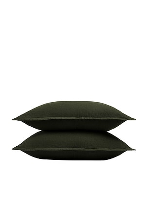 Parachute Linen Sham Set in Green
