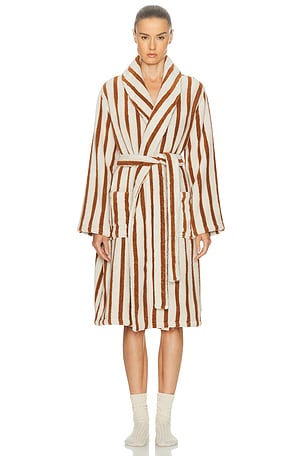 Parachute Terry Stripe Robe in Cognac