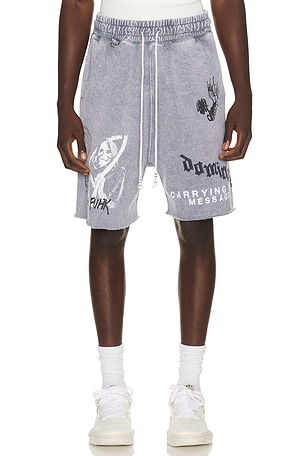 Paly Hollywood Carry The Message Sweat Short in Charcoal