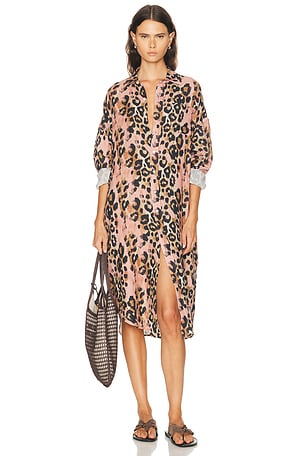 R13 Jumbo Shirt Dress in Pink