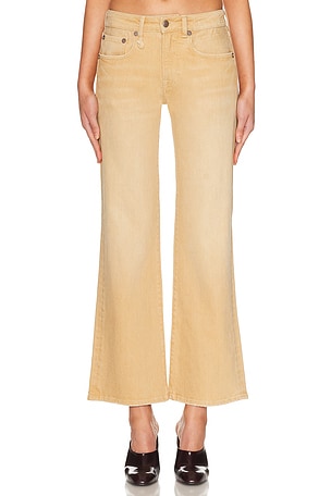 R13 Joan Cropped Flare Leg in Beige