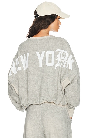 R13 New York Balloon Crewneck Sweatshirt in Grey