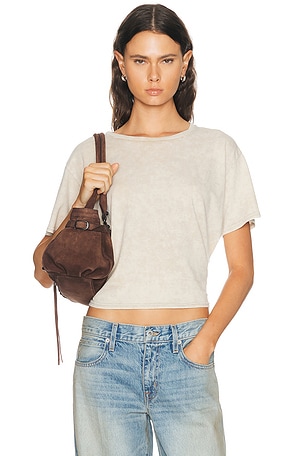 R13 Tight Waist Tee in Cream