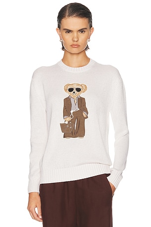 Ralph Lauren Collection Long Sleeve Sweater in White