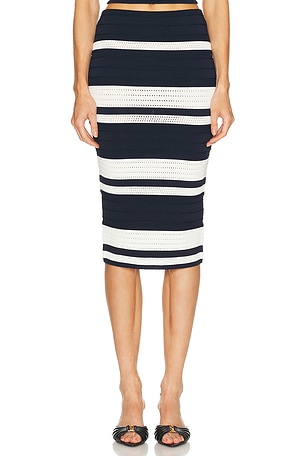 Ralph Lauren Collection Ferris Pencil Skirt in Navy,White