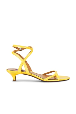 Ralph Lauren Collection Clarke Kiiten Heel Sandal in Yellow