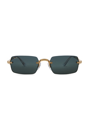 Ray-Ban x A$ap Rocky RB3928 Rectangle Sunglasses in Metallic Gold