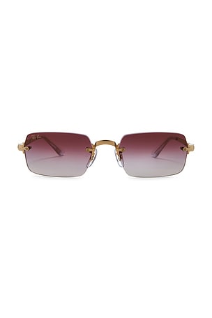 Ray-Ban x A$ap Rocky RB3928 Rectangle Sunglasses in Metallic Gold