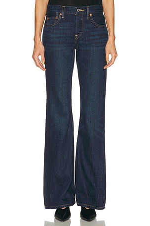 RE/DONE Twisted Mid Rise Bootcut Jeans in Blue