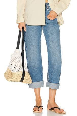 RE/DONE Beau Jean Cuffed Boyfriend Jeans in Blue