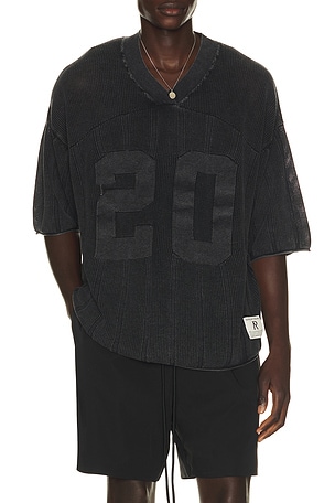 REPRESENT Knitted Varsity Jersey in Grey
