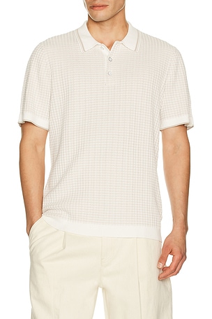 Rag & Bone Harvey Rib Polo in Beige