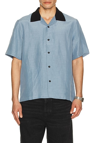 Rag & Bone Avery Slub Shirt in Baby Blue