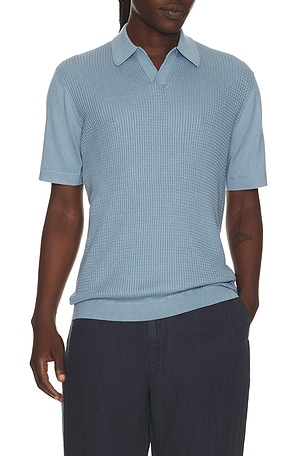 Rag & Bone Saxon Silk Blend Johnny Polo in Baby Blue