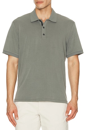 Rag & Bone Tech Pique Slim Polo in Grey