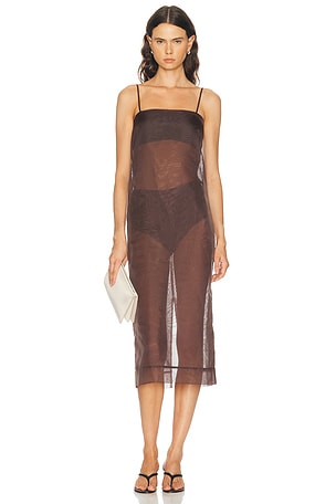 RENGGLI Organza Cami Dress in Brown