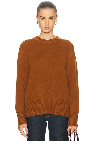 RENGGLI Oversized Crewneck Sweater in Burnt Orange