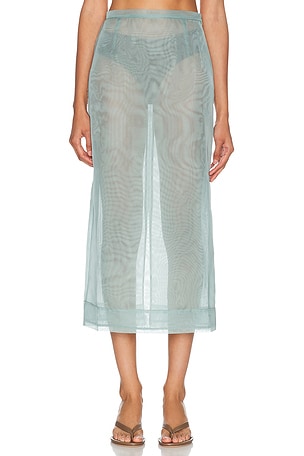 Helsa Poplin Bubble Skirt in Black | FWRD