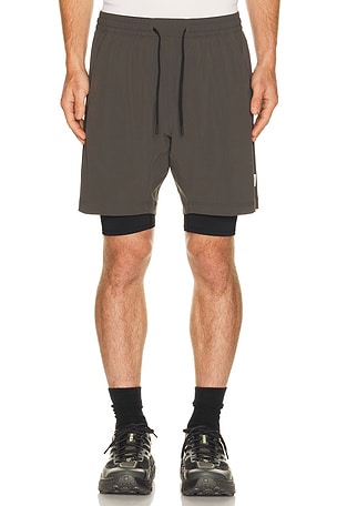 Reigning Champ 4-Way Stretch Nylon Combo Standard Training Short 7 in Grey
