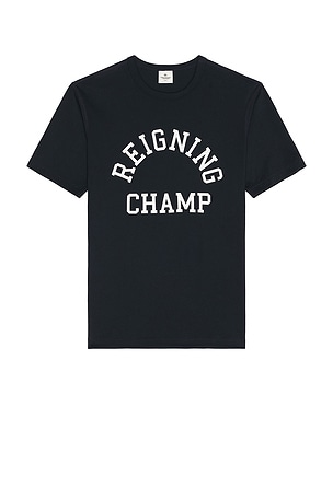 Reigning Champ Lightweight Jersey Arch Logo T-Shirt in Blue