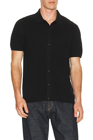 Reigning Champ Cotton Linen Piazza Shirt in Black
