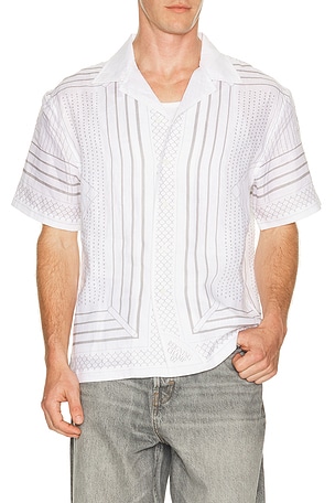 Reigning Champ Linen Arena Standard Camp Shirt in White