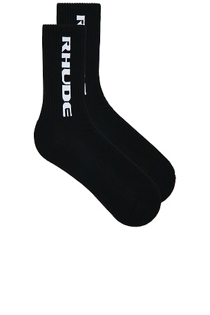 Rhude Tripoli Racing Logo Sock in Black