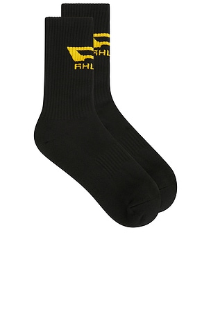 Rhude Campione Logo Sock in Black