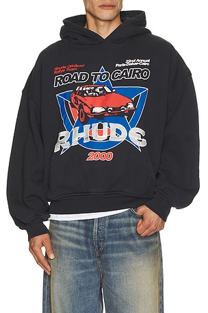 Rhude Road To Cairo Hoodie in Black
