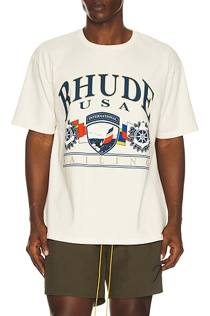 Rhude USA Sailing Icon Tee in White