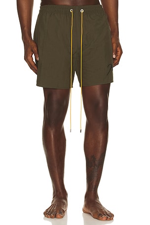 Rhude Radiator Swim Short in Dark Green