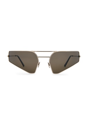 Rick Owens Prong Sunglasses in Metallic Silver