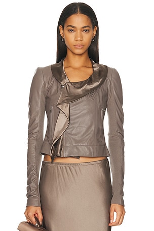 Rick Owens Scarf Biker Jacket in Grey