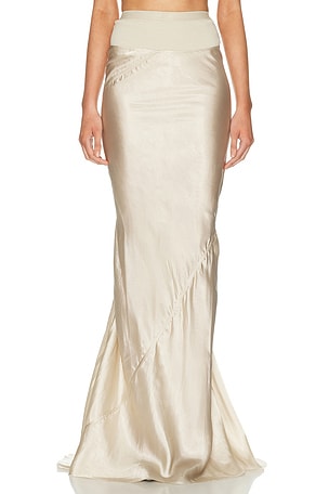 Rick Owens Slim Long Coda Skirt in Neutral
