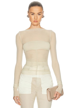 Rick Owens Temple Bandeau Top in Beige