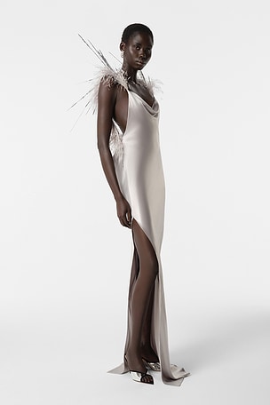 REVOLVE LOS ANGELES Zora Dress in Metallic Silver