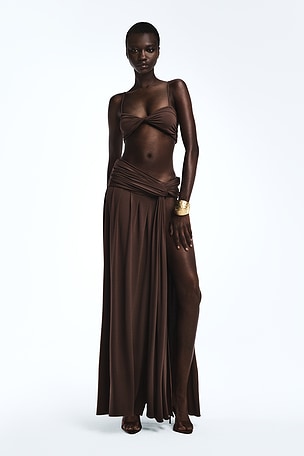 REVOLVE LOS ANGELES Emil Maxi Skirt in Brown