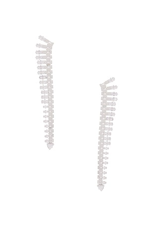 retrofete x Keren Wolf Snakeskin Crystal Earring in Metallic Silver