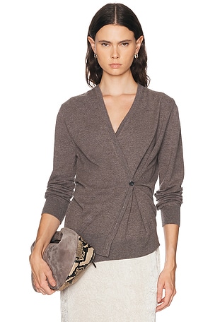 Rohe Twisted Ballet Cardigan in Taupe